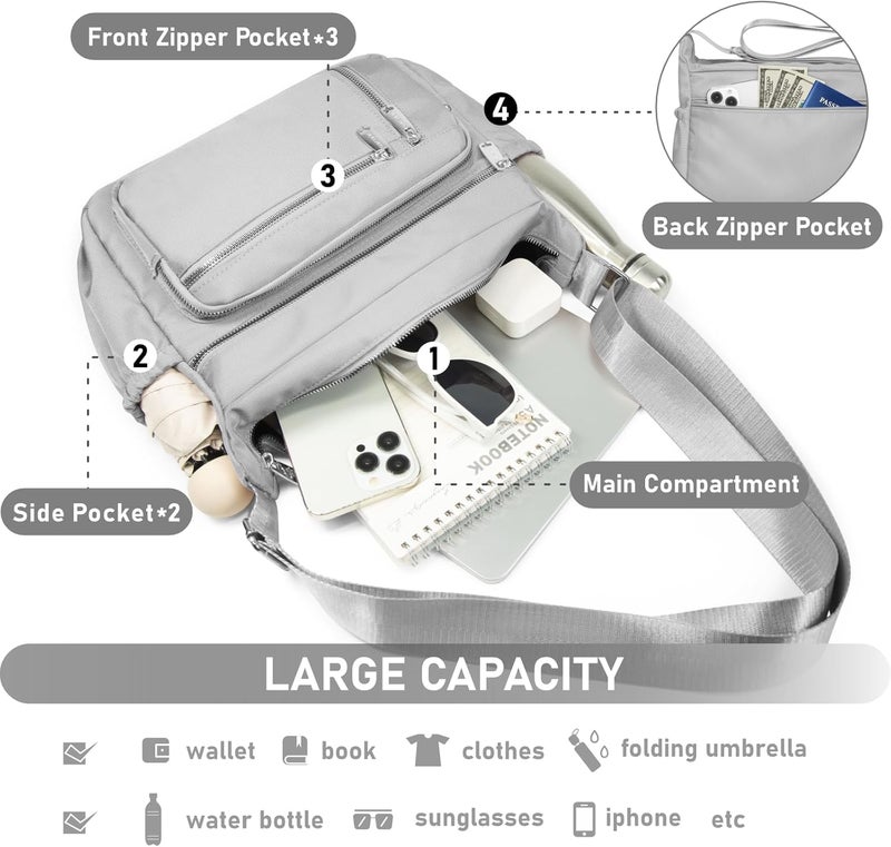 NPBAG Crossbody Bag for Women, Shoulder Purse Handbag Messenger Bag, Trendy Pocketbooks, Waterproof and Multi-Pockets - Image 5